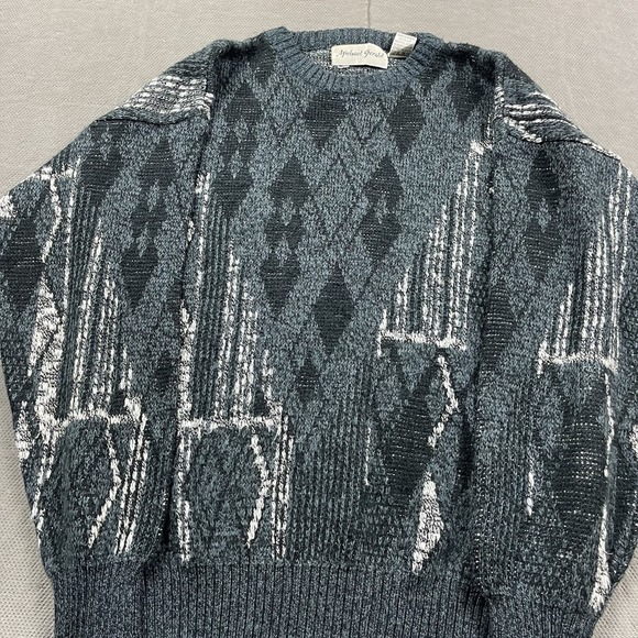 VTG Michael Gerald Sweater Mens Medium Geometric Aztec Cosby Abstract Knit 90s - Picture 2 of 11
